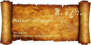 Malter Ágnes névjegykártya
