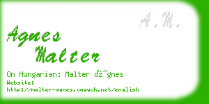 agnes malter business card